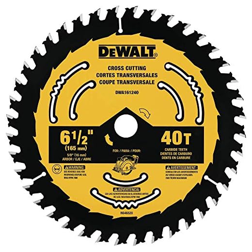 DEWALT Circular Saw Blade, 6 1/2 Inch, 40 Tooth, Framing (DWA161240)
