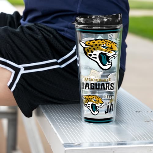 Image of Rico Industries NFL Football Jacksonville Jaguars Double Wall 20oz Tritan Tumbler