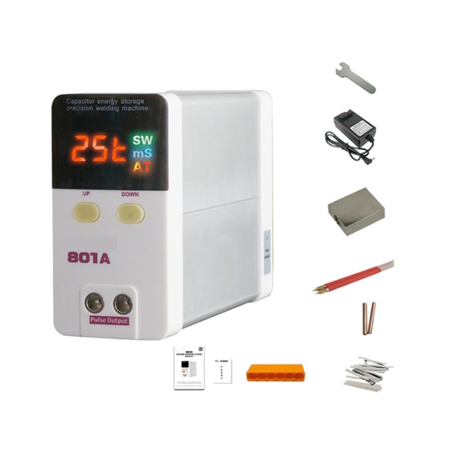 Máquina De Soldadura Por Puntos 801D 12KW, Tipo Almacenamiento Energía, Batería Pequeña, Soldador Móvil Hierro Y Níquel Acero Inoxidable Gran Rendimiento De Soldadura(801A)