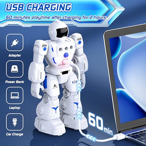 BAZOLOTA Robot Toys for Kids, Programmable Remote Control Robot with Walking, Sliding, Singing and Dancing, RC Gesture Sensing Control Smart Robots for Age 3-12 3-5 Kids Christmas Birthday - Image 7