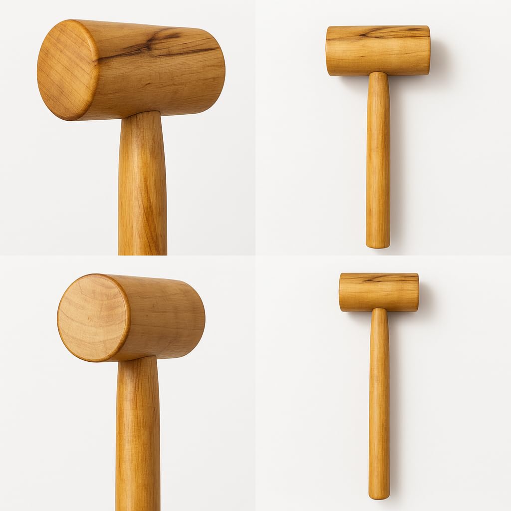 Traditional Hardwood Mallet, Natural Wood Finish, Cylindrical Head with 30cm Handle, for Woodworking and Carpentry, Single Unit 1 Pc-image-36