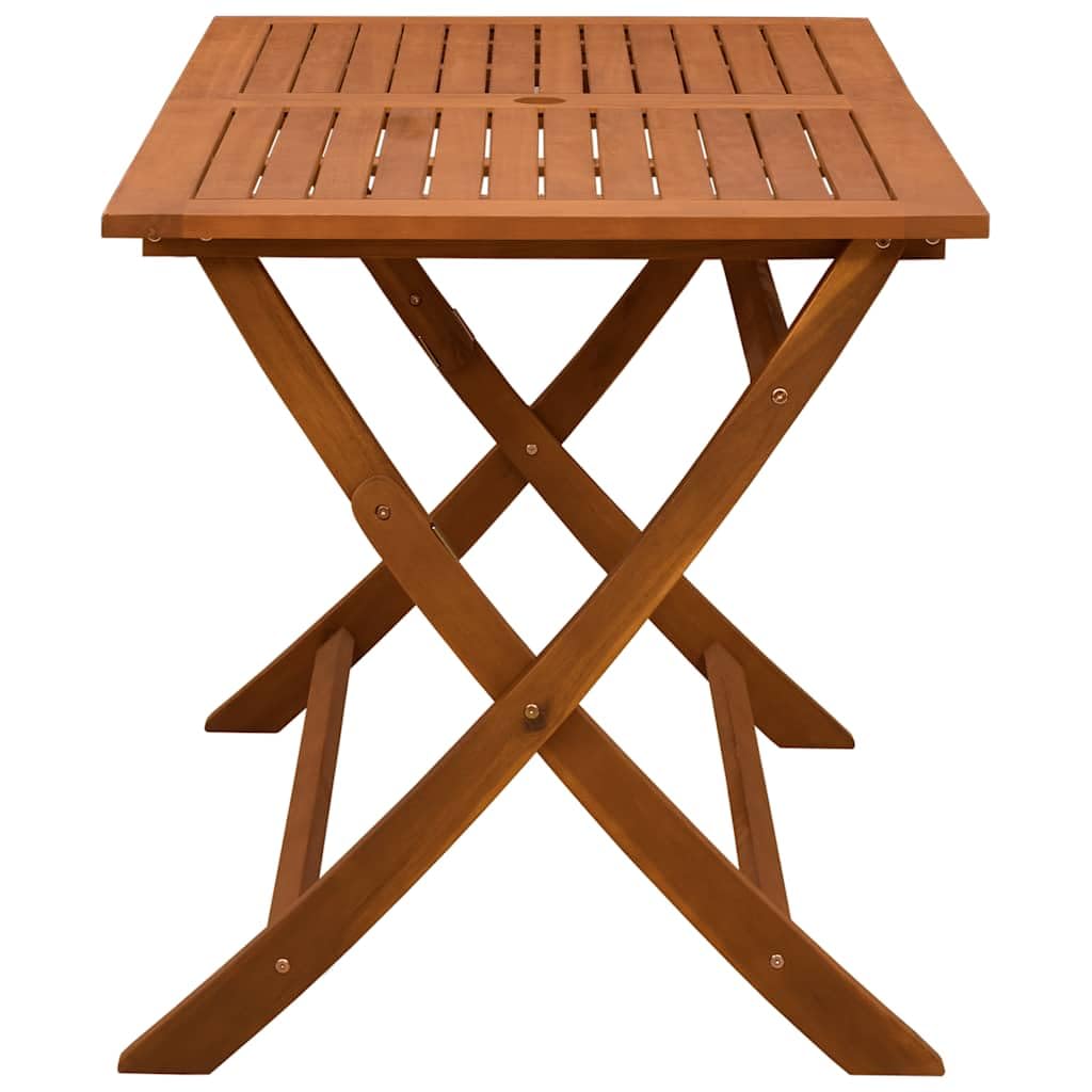 Tavolo da giardino pieghevole in legno massiccio di eucalipto, 120 x 70 x 75 cm, resistente alle intemperie, salvaspazio, per terrazza, balcone, all'aperto, picnic, barbecue, feste