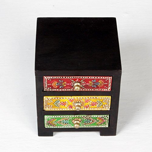 Image of Traditional Antique 3 Drawer Chest. 5x5x6 Inch