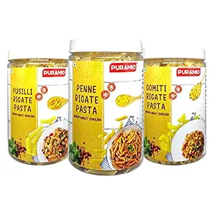 Combo Pack - Penne Rigate (800g), Gomiti Rigate (850g) & Fusilli Durrum Wheat Semolina Pasta, (650g)