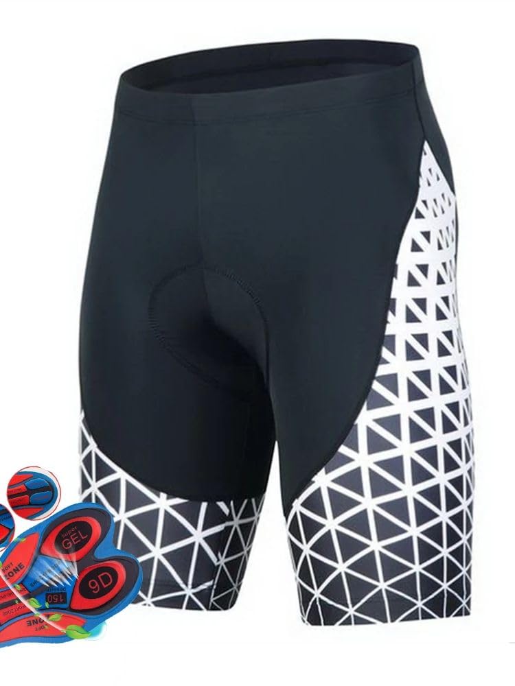 Culotte Ciclismo Hombre Pantalones cortos de ciclismo transpirables con acolchado de gel 9D, mallas for bicicleta de montaña, ropa de protección solar for MTB Culotte Ciclismo Hombre Corto(D,L)