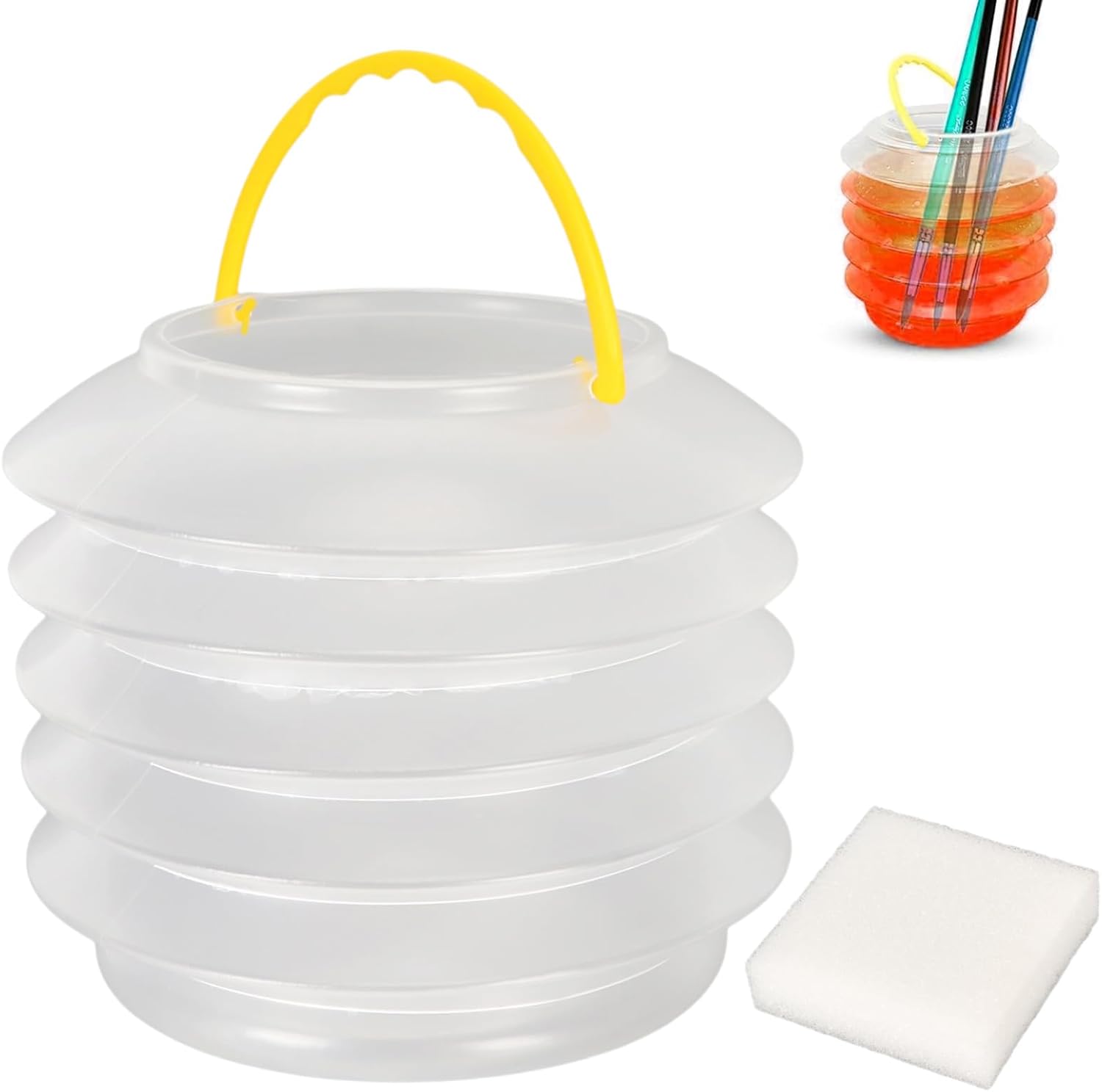 Collapsible Paint Brush Washer, Portable Paint Brush Holder Foldable Watercolor Acrylic Oil Painting Silicone Washing Bucket Paint Brush Cleaner Cup Paint Brush Cleaner Tool for Acrylic, Watercolor