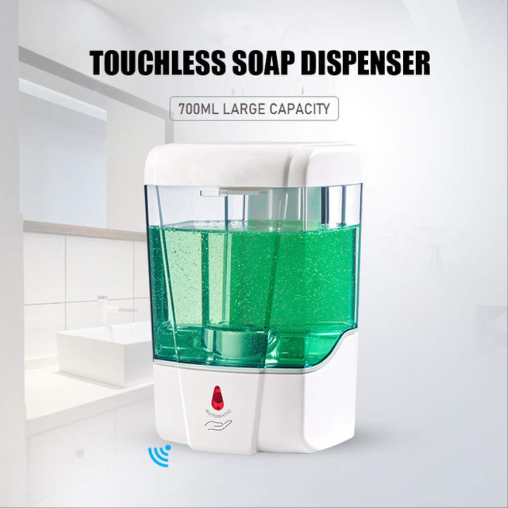 Dispenser di Detergente Disinfettante per Le Mani con Sensore Touchless Automatico per Erogatore di Sapone da 700 Ml Montato A Parete per La Cucina del Bagno 700ml