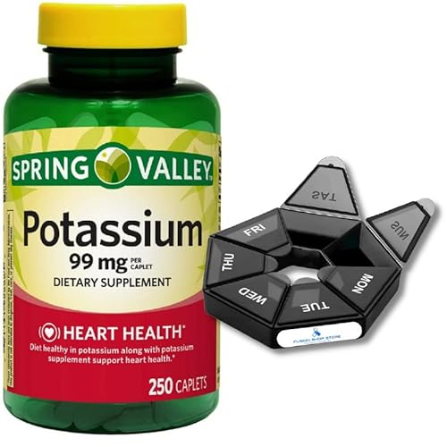 Potassium Gluconate, Spring Valley 99 Mg 250 Ct (1) Set With Fusion Shop Store Week Case (1) #TOP20