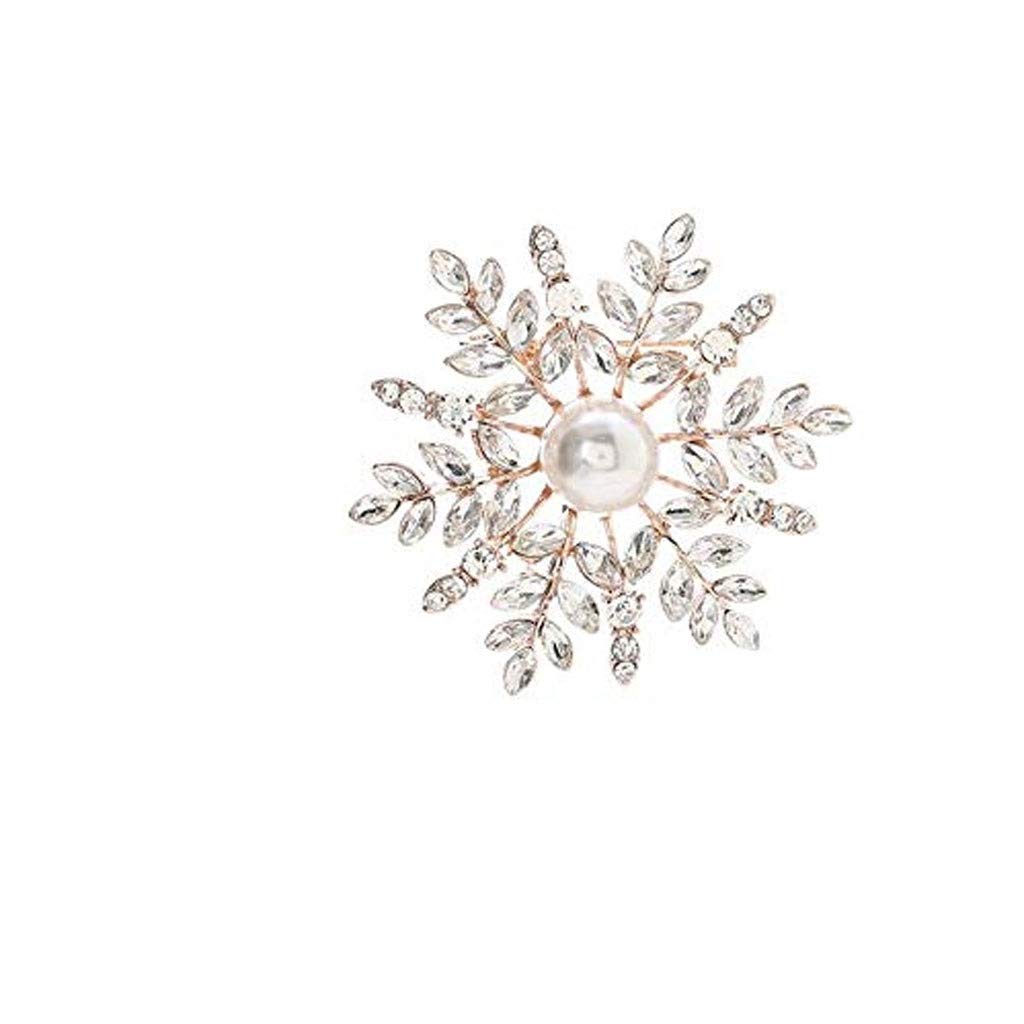 Broche Mujer Creativo Diamante Forma De Copo De Nieve Broche, Broche De Diamantes De Imitación De Cristal Joyería Vestido Bufanda Chal Clip