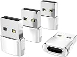 Elebase USB to USB C Adapter for iPhone 17 4Pack,USBC Car Charger Adapter | Type C Female to A Male Cable Converter for Apple 17e 16 Pro Max 15 14 Plus,iWatch Watch 11 10 Ultra 3,iPad 9 8 7 Air,Samsung