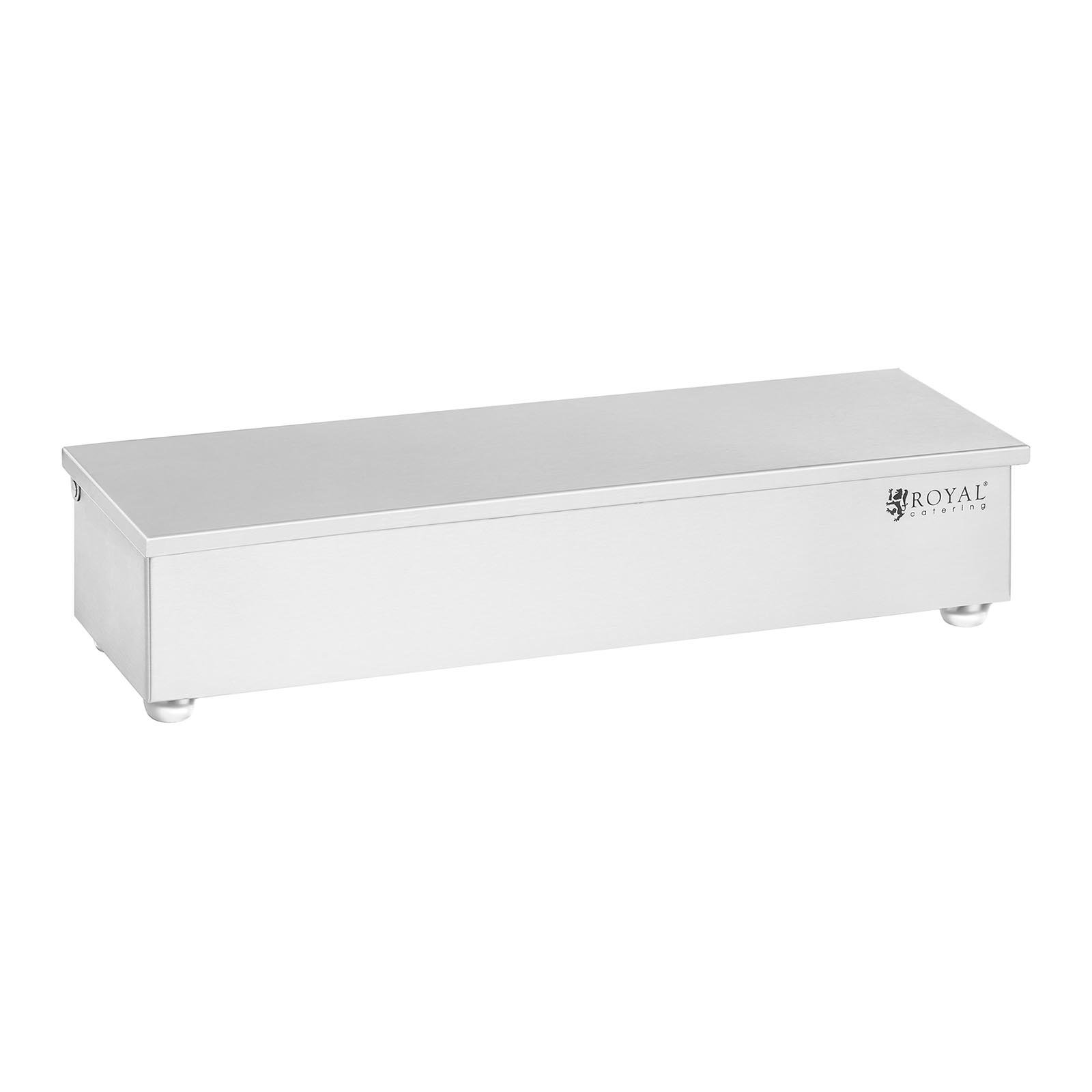 Royal Catering Contenitore Portacondimenti RCCBS 5 (Acciaio inox, 6 contenitori, Capacità di ciascun contenitore: 450 ml, Copertura in acciaio inox, 45,2 x 15 x 8,8 cm)