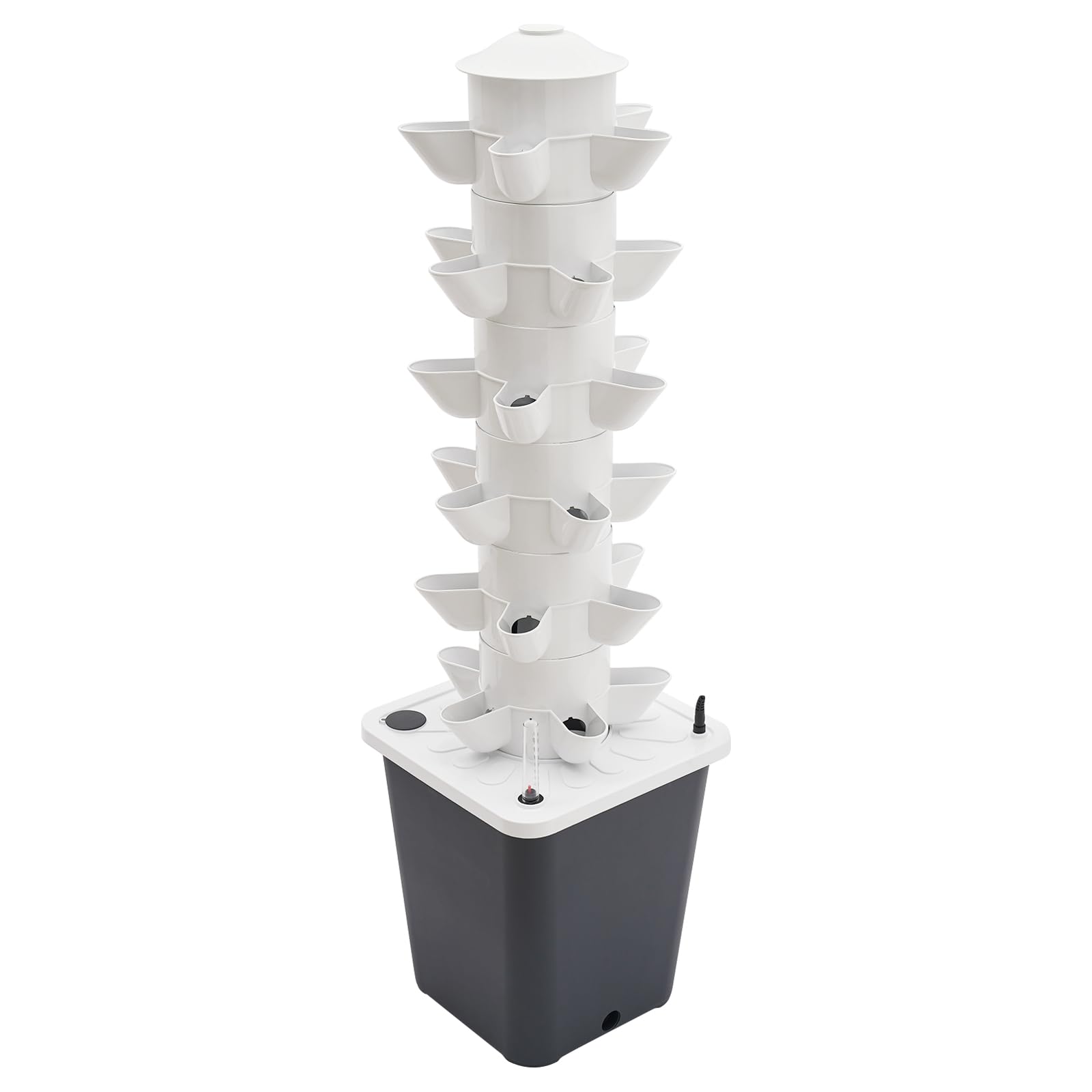 Hydroponic Growing System,30 piante Vertical Idroponica Torre in crescita, sistemi di coltivazione di piante senza suole, sistema di coltivazione idroponica da giardino (bianco + grigio)