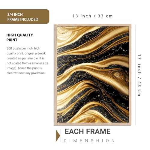 Image of kotart Aesthetic Modern Wall Decor Paintings with Frame for Home Decoration - Painting for Living Room Bedroom - Painting for Wall Decoration Set of 4 (Art 3, Big (13x17 or 13x13 inch))