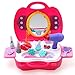 Produktbild Hnks Spielzeug-Frisiertisch Make-up Zubehör Vanity Set Mädchen Spielzeug Beauty Kommode Tisch for Kind und so tun, als Spielen Für Kind und Rollenspiel (Farbe : Rosa, Größe : 33x25x28cm)