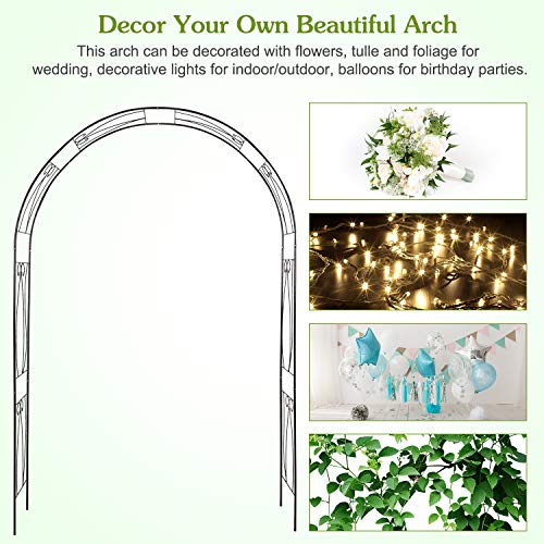 Steel Arbor Arch Garden Arch Trellis Black Metal Arbor For Climbing Plants #TOP3