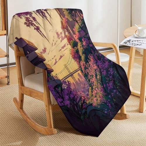 Couvertures polaires style japonais : plaid canapé en flannel 130x180 cm - 7