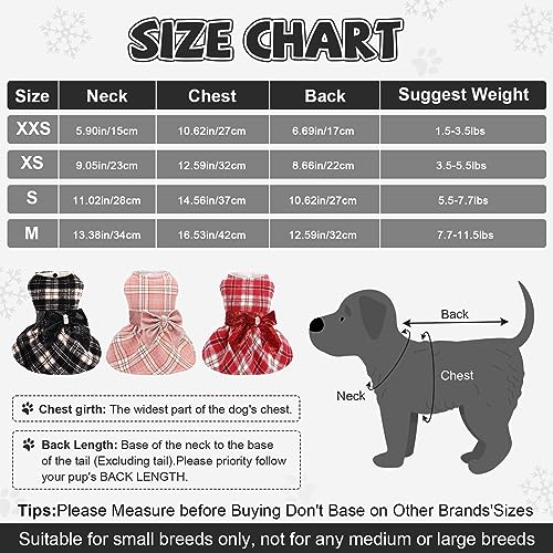 Image of Dog Sweaters Dog Clothes for Small Dogs Boy Girl Fall Puppy Dress Warm Fleece Chihuahua Yorkie Teacup Doggie Sweaters Dresses Doggy Sweater for Small Dogs Girl Cat Outfit, Black, M