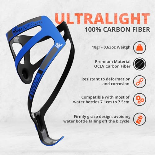 IMPALAPRO Portabotellas de carbono ultraligero para bicicletas de carretera y MTB 18g miniatura 2