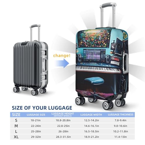 Luggage Cover Elastic Suitcase Cover Protector music studio Luggage Covers Travel Suitcase Covers Carry On Luggage Sleeve Suitcase Baggage Sleeve for Adult Travel2