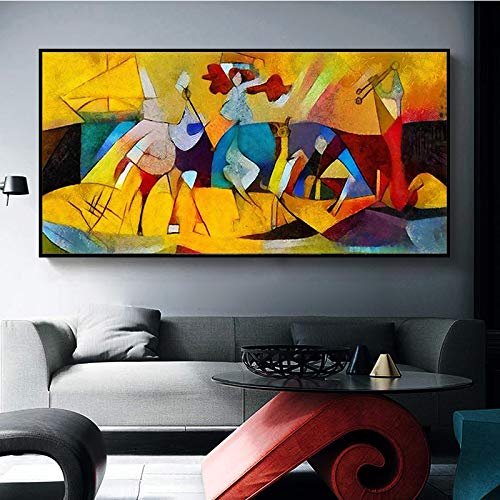 Tableau Picasso 70x140cm pour habiller un grand mur vide peinture abstraite sur toile salon