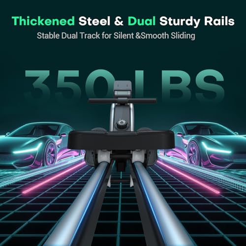 Rowing Machine for Home Gym, EvoSpark Magnetic Rowing Machines 350 LB Weight Capacity - Foldable Rower for Home Use with App Supported, Upgrade to Double Slide Rail - Image 5