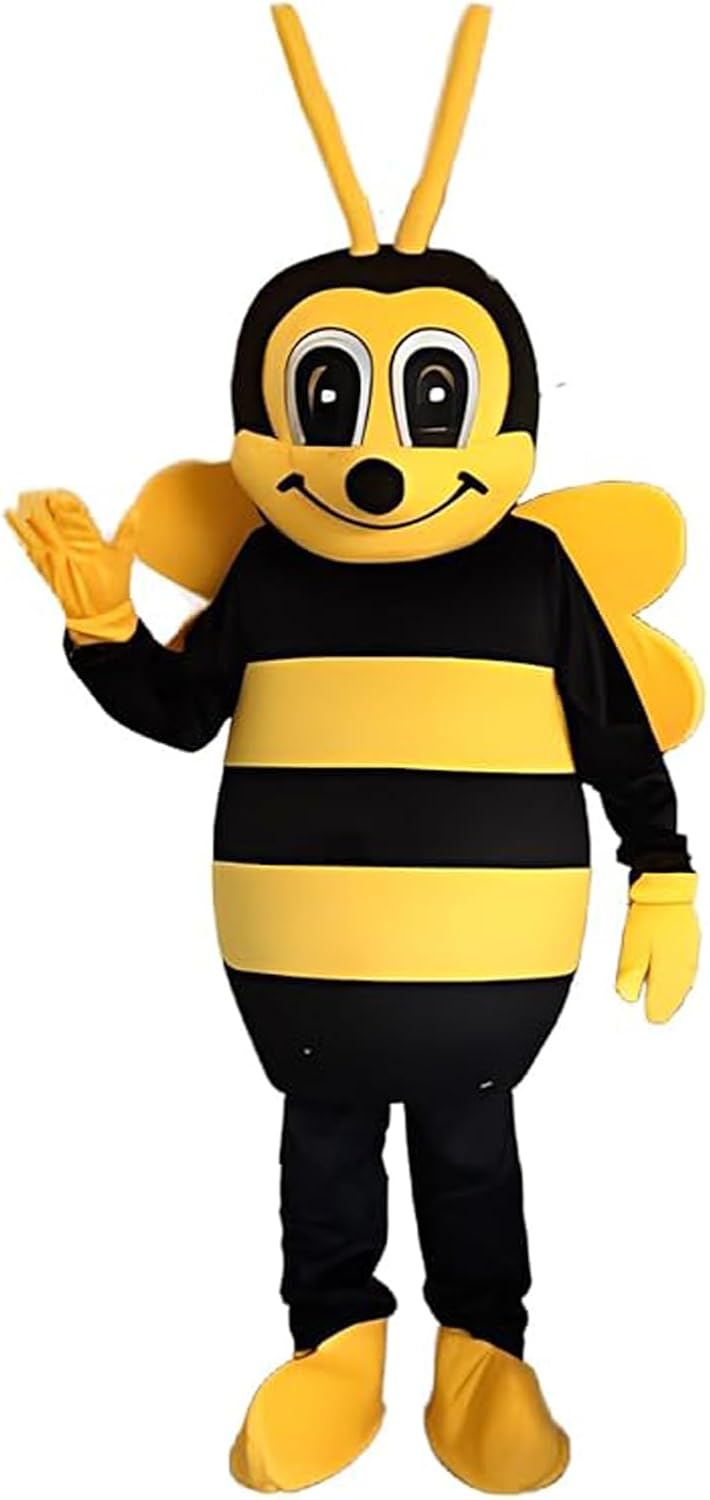 Generic Bee Mascot Costume Bee Costume for Adults Halloween Fancy Dress Plus Size Suit halloween costumes, Black