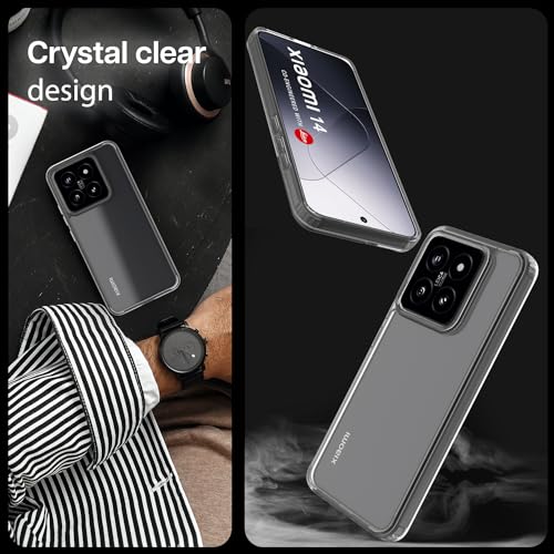 Image of KAPAVER Hybrid Series Back Cover Case Compatible with Xiaomi 14 (PC+TPU) (Clear)