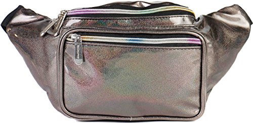 Image of Sojourner Rave Holographic Fanny Pack - Packs for Festival Women, Men | Cute Fashion Waist Bag Belt Bags (Copper Glitter)