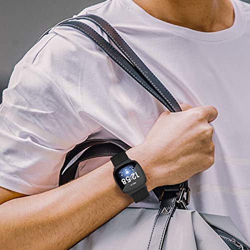 Banda de acero inoxidable compatible con Fitbit Sense/Versa 3 miniatura 6