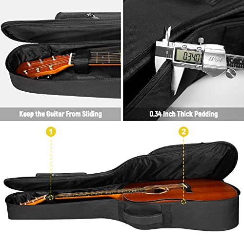 Housse de transport pour guitare acoustique de 99 à 104 cm, épaisseur de 0,9 cm, étanche avec deux poches, bandoulière… - Les Beatles, Paul McCartney, John Lennon, RIngo Starr, George Harrison Housse de transport pour guitare acoustique de 99 à 104 cm, épaisseur de 0,9 cm, étanche avec deux poches, bandoulière… – Image 3