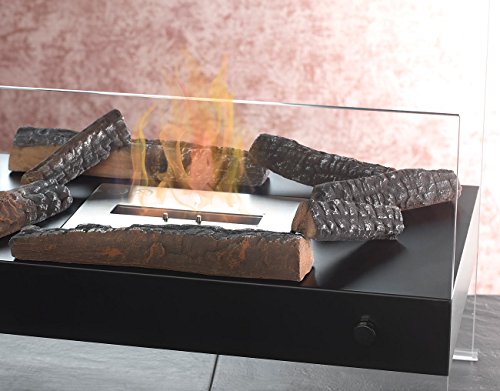 Carlo Milano Keramik Holz: 4er-Set Keramik-Dekorations-Holzscheite für Bioethanol-Öfen (Dekoholz für Kamin, Deko Hölzer für Bioethanol Kamin, Keramikholz ins Feuer)