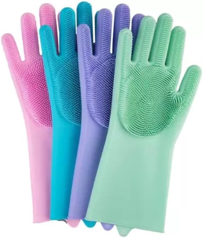 Luva de limpeza em Silicone Multiuso - Louças, Pets, Carro (Sorti...