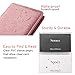 Sooez Leather Professional Business Card Holder Organizer, 240 Card Capacity PU Name Credit Cards Booklet (Pink)