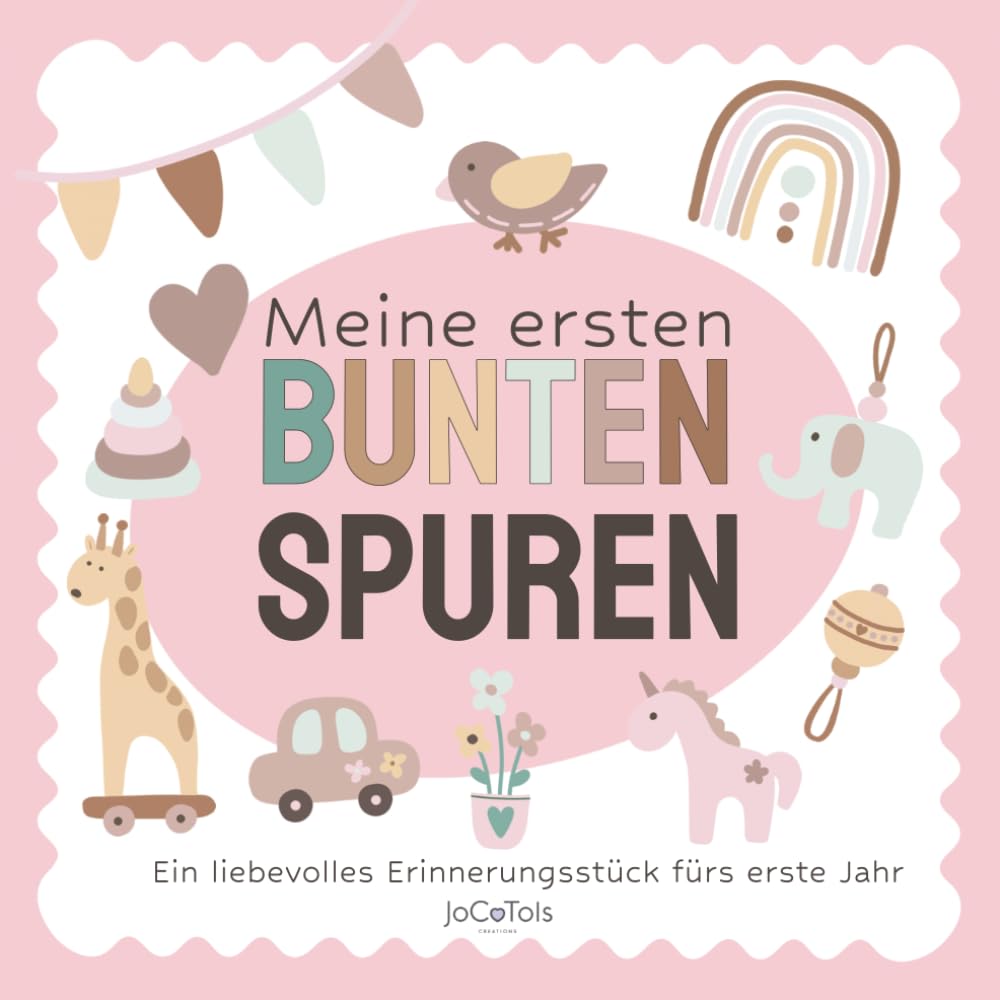 Meine ersten BUNTEN SPUREN: Ein liebevolles Erinnerungsstück fürs erste Jahr: Mein allererstes Malbuch für Kinder ab 1 Jahr mit extra großen Motiven und Platz für Kritzeleien