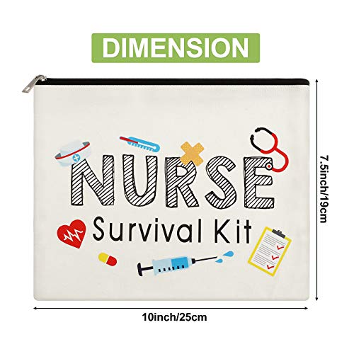 5 Pieces Nurse Makeup Bags, Funny Travel Cosmetic Pouch Nurse Gift For Women, Nursing Student, Nurse Practitioner, Nursing School Supplies Christmas Gifts Toiletry Bag (Nurse Survival Kit) #TOP5