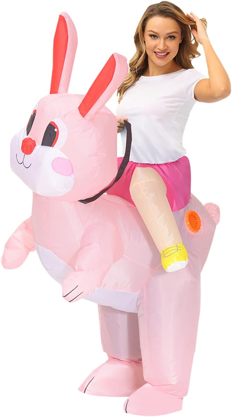 Inflatable Easter Bunny Costume Adult Blow up Rabbit Mascot Costume Fancy Dress Cosplay Party Halloween Suit - Image 5