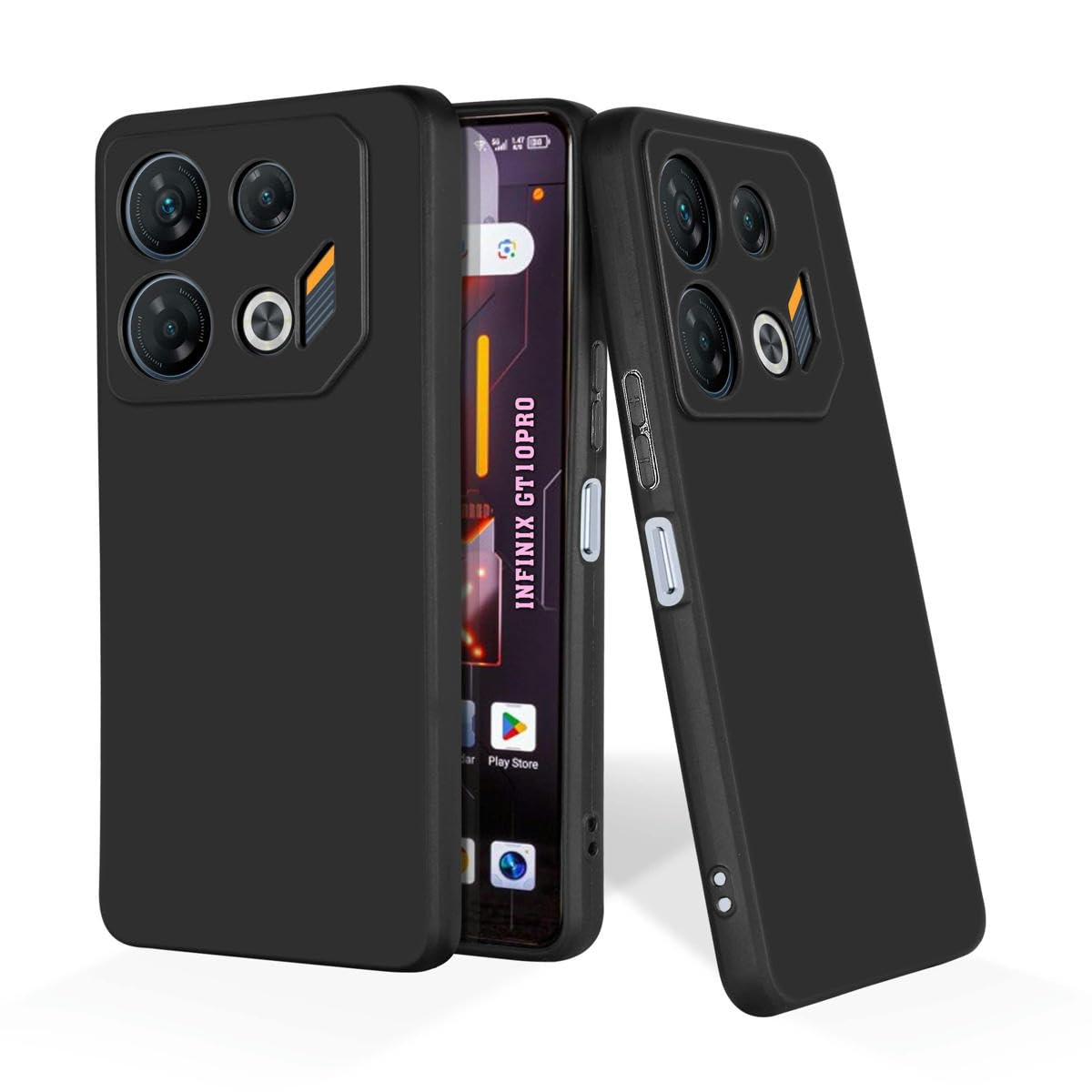 PrintWhiz Soft Silicone Mobile Back Cover Compatible with Infinix GT 10 Pro | Shockproof Protective Case/Cover with Full Edge Protection (Plain Black)($BL-INF-GT10PRO-000) (B0CST1T4LL) Amazon Price History, Amazon Price Tracker