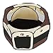 QIYADIN Pethouzz Pet Dog Foldable Portable Octagonal Fences Puppy Playpen House Tent Bed with a Carrying Case (Small, Brown)
