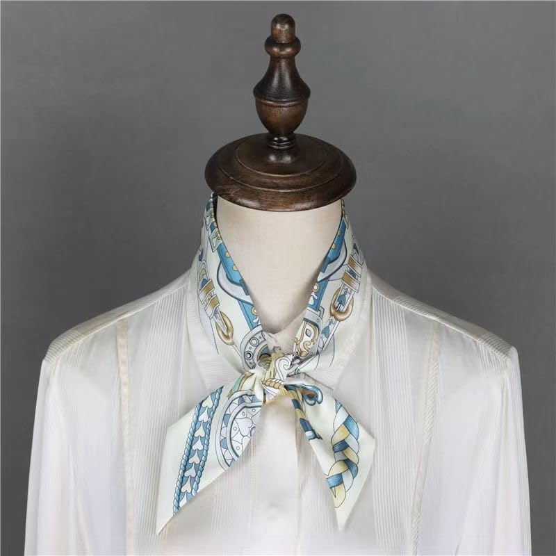 100% Mulberry Silk Scarf for Handbags,Bags, and Purses,1Pcs 2"x35" Hair Ribbon Skinny Neck Scarves for Women - Image 5