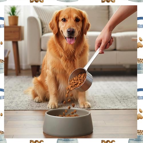 Vaso medidor para comida de perro de acero inoxidable miniatura 5