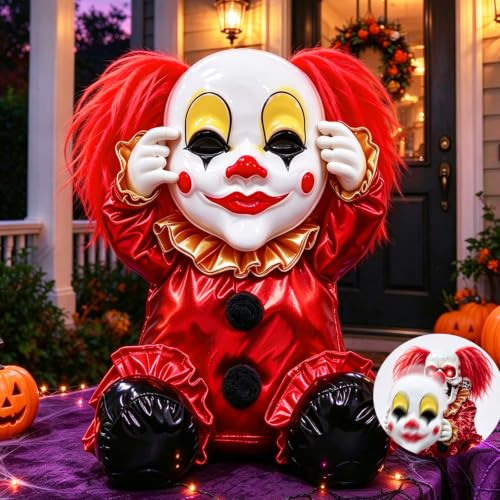 Scary Halloween Animatronics Clown Decoration for Haunted House Party Decor - image 1