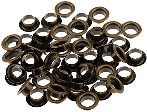 Nimida™ Metal Eyelets/Grommets/Rivets with Washers for Leather Craft Scrapbooking DIY Crafts Bags Tarpaulin - Bronze Colour | Outer Size - 13mm (1/2 inch) Inner Size 8 mm | Pack of 50