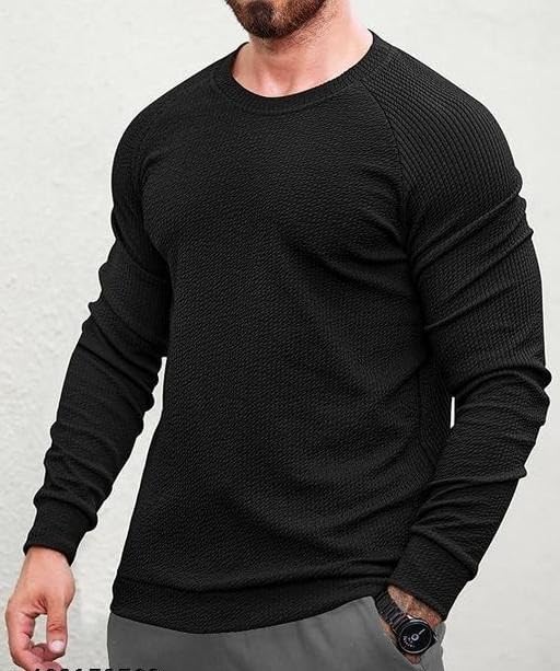 Image of Mens Stripes Full Sleeve Solid T-Shirt| Comfortable, Lightweight,Breathable, Skin Friendly