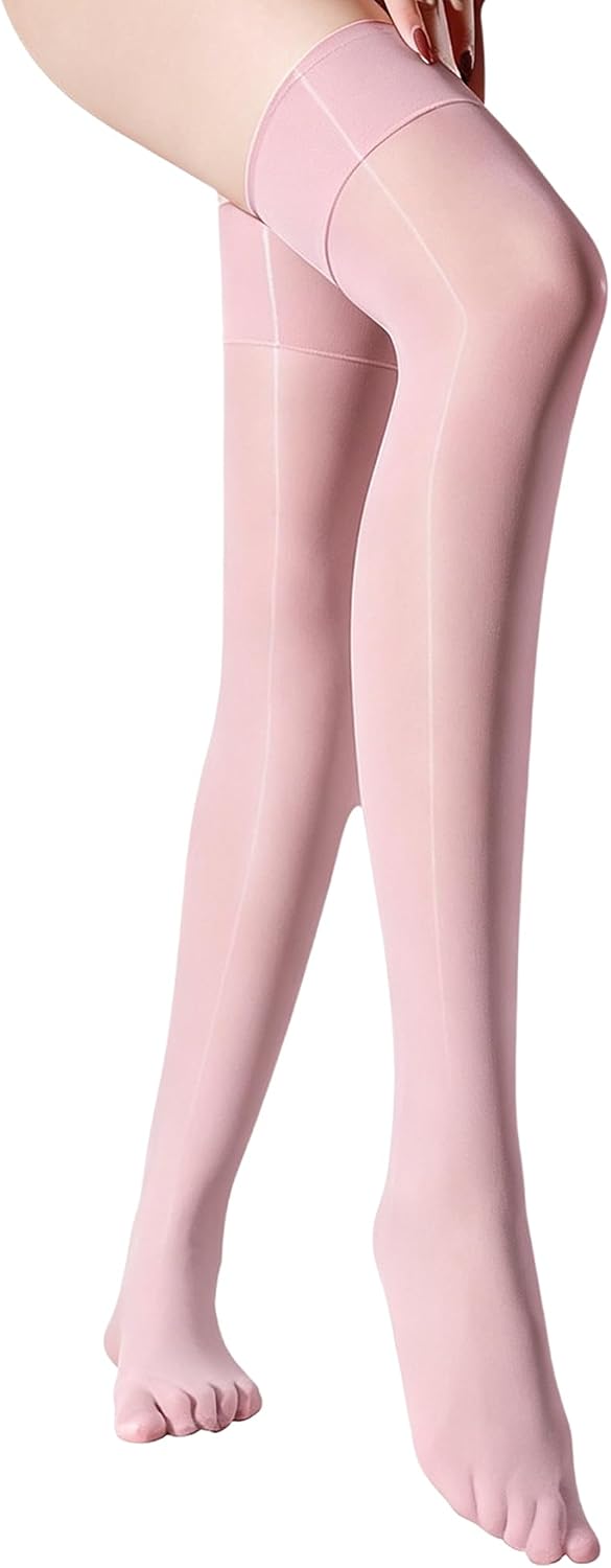 Ultrathin Knee High Stockings for Women Sheer Nylons Socks Breathable Split Toe Hosiery Club Attire