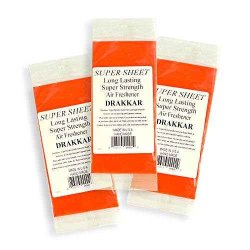Image of Jenray Super Sheet Small (7.5 inchx3.75 inch) Under Seat Car Air Freshener, 3-Pack (Drakkar)