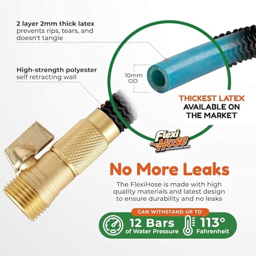image for Flexi Hose with 8 Function Nozzle, 50FT - Lightweight Expandable Garde