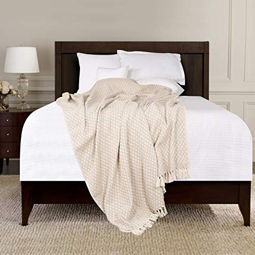 EHC Super Soft Cotton Große Überwurfabdeckungen Bis zum 2-Sitzer-Sofa oder Doppelbett - Beige – Bild 4