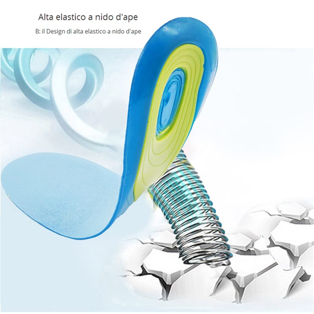 Soletta in Gel Silic Ortopedico Cura del Piede for i Piedi Scarpe Soletta Sportiva Solette for Assorbimento degli Urti Cuscino Ortopedico for(Small)