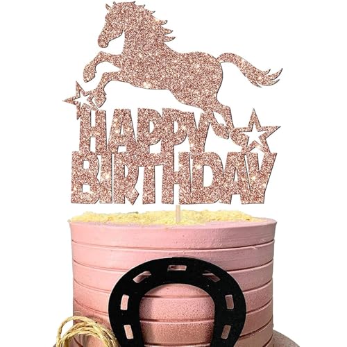 Tourima Pferde Cake Topper Happy Birthday Tortendeko Mädchen, Tortendeko Geburtstag Torte Deko,...