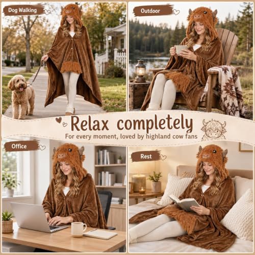 Image of Halloween Animal Hooded Blanket Cape Plush Costume Inspired Wearable